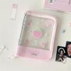 Clear Photo Album Case With Zippered Closures PVC Binder 6 Rings Cover For Kpop Fan Small Card Organization Protectors