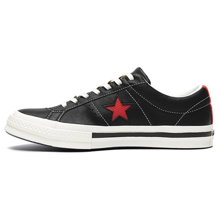 Converse One Star Ox 'Black Fiery Red' (Unisex) Black / Egret / Fiery Red Skateboard Shoes 162839C