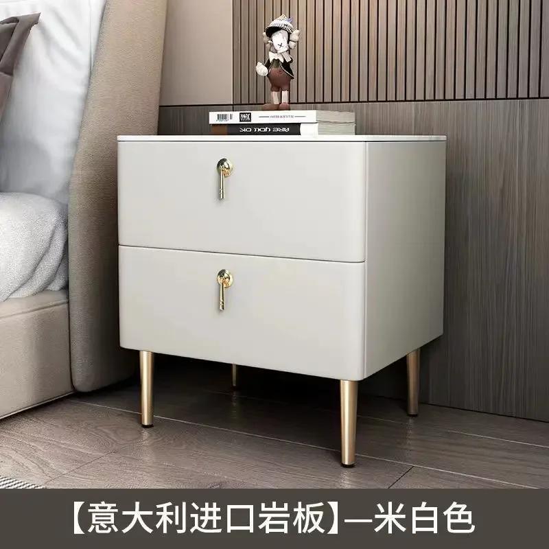 Einfache Moderne Nachtkonsolen aus Massivholz für Wohnmöbel Schiefer Nachttisch Nordisches Design Leichter Luxus Schlafzimmer Nachttisch