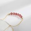 Natural Strawberry Crystal Necklace for Women, Creative Design for Students and Internet Celebrities, Collarbone Chain for Girls S9Simple silver