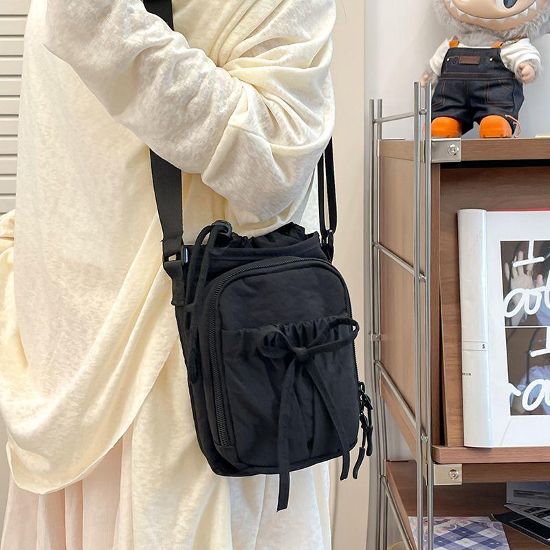 Bowknot Water Bottle Storage Bag Drawstring Waterproof Sport Shoulder Bag Portable With Strap Phone Pouch Cup Accessories