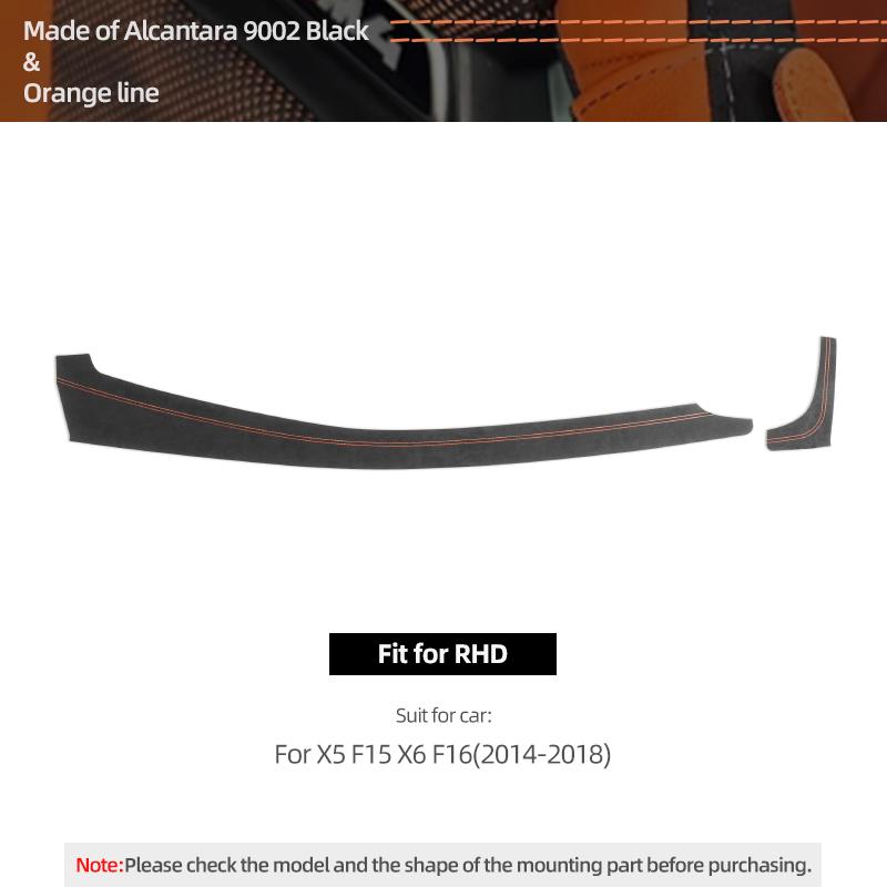 Made of Alcantara For BMW X5 F15 X6 F16 Car Interior Dashboard Panel Trim Strip Insturment Sticker Tuning Decor Accessories