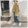 Fake two-piece velvet sweatshirt for women, new autumn and winter Korean style loose student BF Harajuku style Hong Kong style top trendy