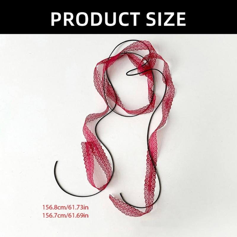 Lace Scarf for Women Long Skinny Belt Necktie Neck Scarf Girls Photo Props Long Neckerchief Skinny Scarf Necktie