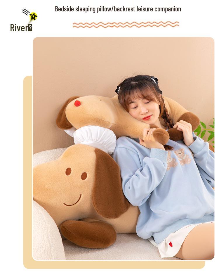 Creative Chef Baguette Dog Plush Pillow - Large Puppy Sleeping & Side Sleeper Pillow