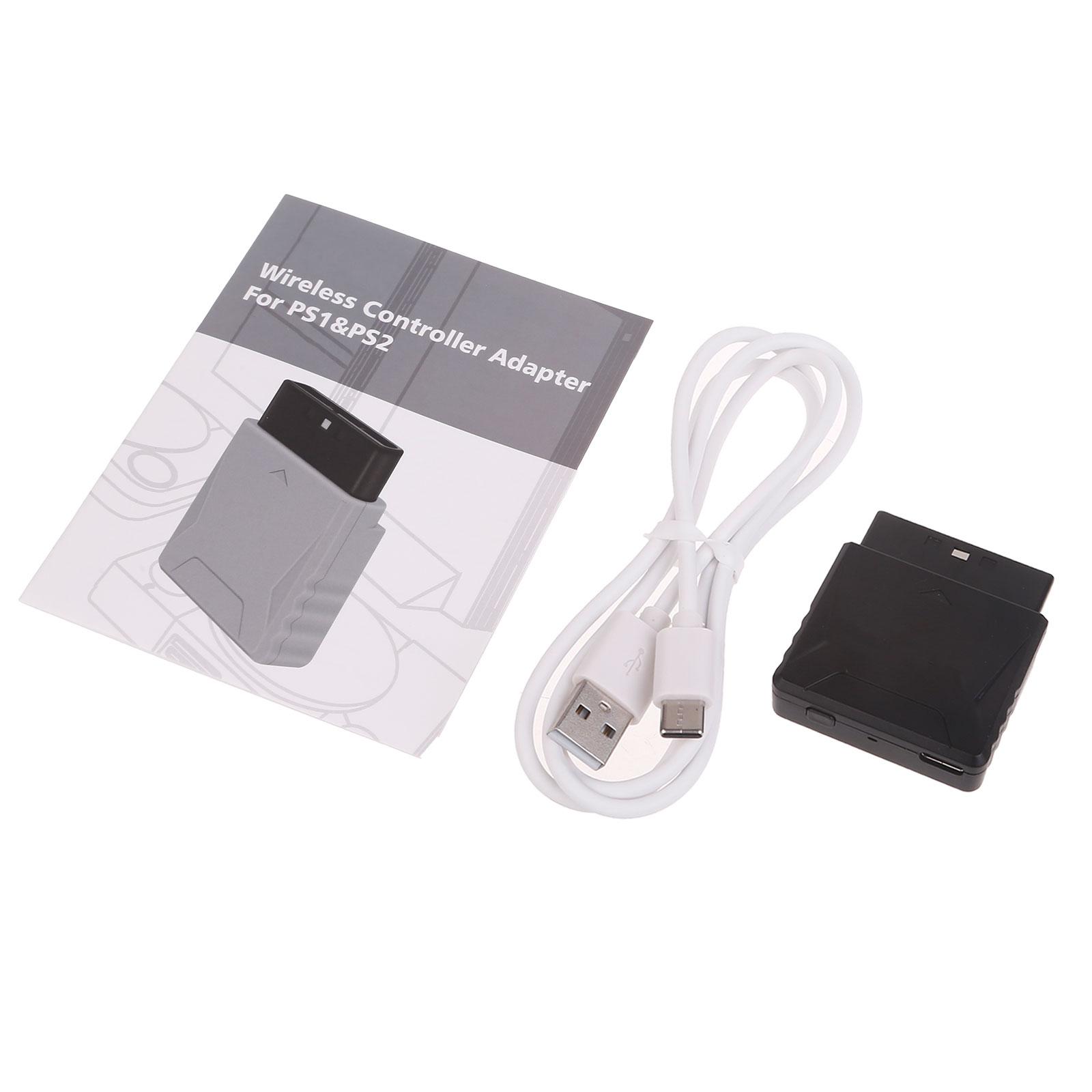 

Конвертер контроллера для консоли PS1 PS2 Беспроводной адаптер Bluetooth, поддержка контроллера PS4 PS5 Series X чёрный