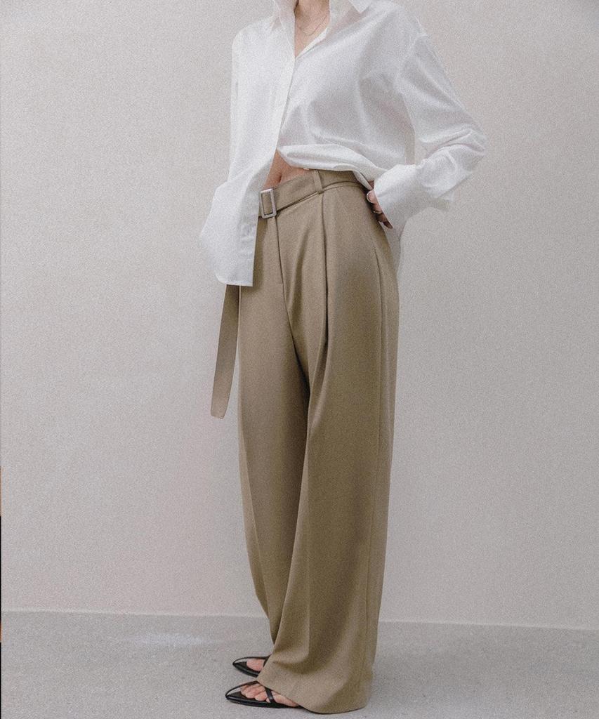 Memua Refined Belted Wide Slacks
