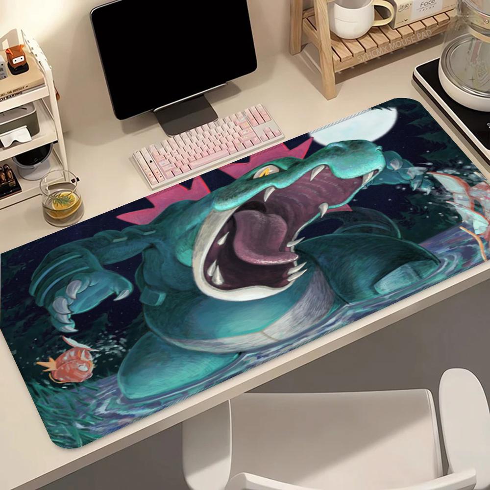Anime Mouse Pad 900x400 Gaming Accessories Carpet Gamer Keyboard Desk Mat P-pokemon Feraligatr Non-Slip Laptop Notebook Mousepad