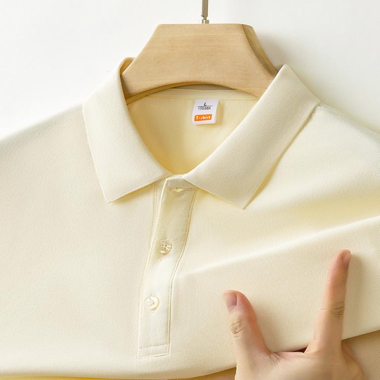 Men's 2025 Summer Ice Silk Polo Shirt – High-End, Multi-Color, Cool Feel, Solid Short Sleeve Design