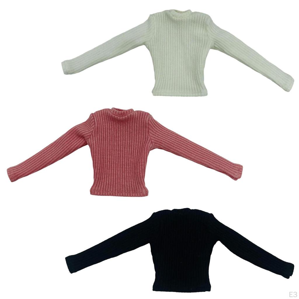 1/6 Long Sleeve Tops Doll Clothing Action Figure Clothes Miniature Casual for 12 Inch