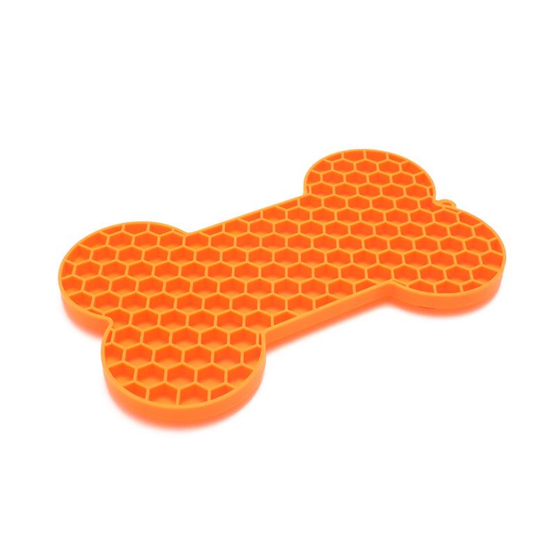 Bone Silicone Licking Mat Dog Slow Feeder