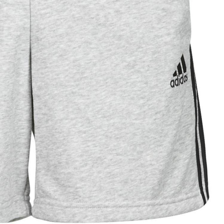 Adidas Logo Print Drawstring Elastic Waist Straight Shorts Men Bottoms Grey GK9599