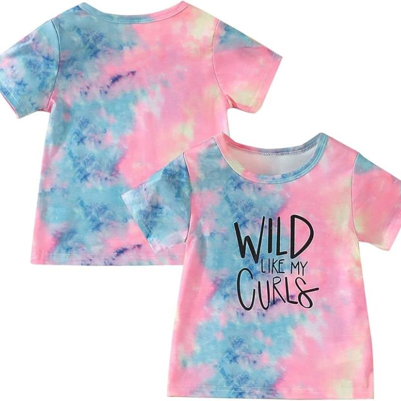 Cute Short Sleeved Shirt Cartoon Print Girls Children Soft Comfortable T-Shirts Girls