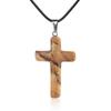 1Pc Handmade Carved Cross Natural Stone Pendant Necklace For Women Men Healing Chakra Crystal Charms Choker Jewelry