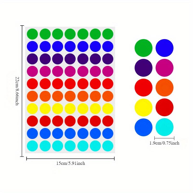 [Colorful Stickers] 700pcs Colorful Round Dot Stickers | 10 Colors, Plastic Labels for Office and Classroom Paper Organization