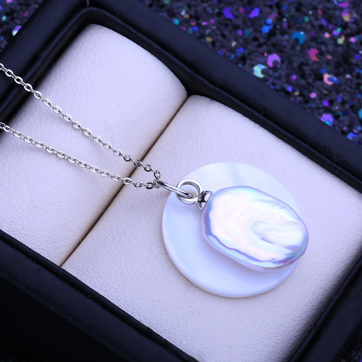 

LSOOYH натуральный пресноводный 12-16 мм большой барочный жемчуг ожерелья классический серебряный цвет кулон подарки на день рождения для женщин золотой