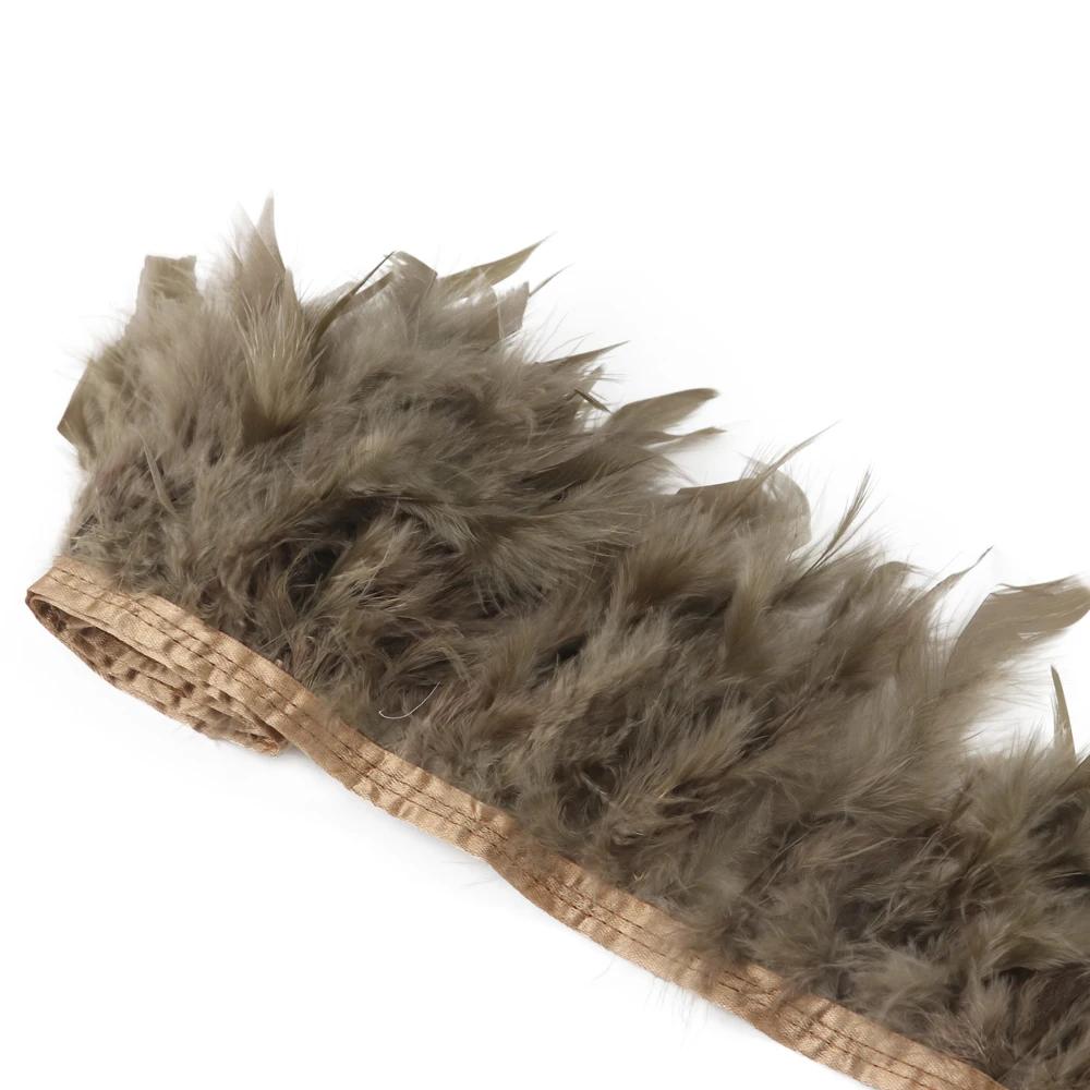 1Meters Natural Turkey Feathers Trim Height 10-15Cm Wedding Clothing Dress Decoration Diy Feather Ribbon Sewing Crafts