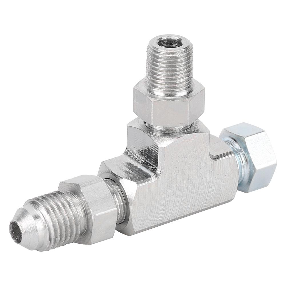 Adapter Fitting Tee 3 Way 1 8  NPT to 4AN & Plug Block Oil Feed Pressure Sensor
