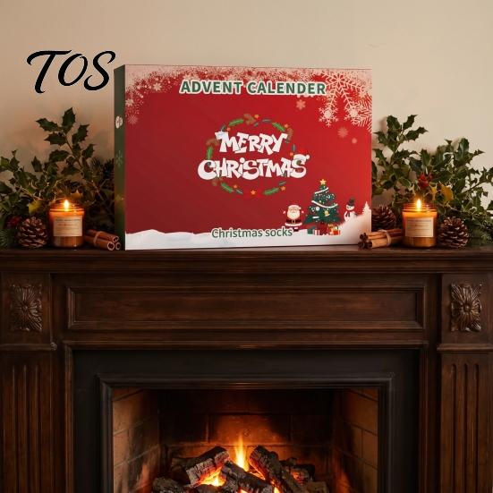 Unique Daily Unboxing Surprise 12 Pairs Christmas Socks Advent Calendar 2026, 24 Days Countdown Decorative Gift Exchange Box with Cotton Crew