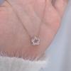 Hibiscus stone cherry blossom necklace female Korean niche Korean version ins simple Korean accessories gift