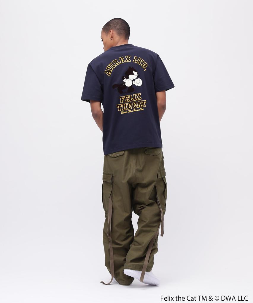 Avirex FELIX BOXING XL Short T-SHIRT, Men's (120), Navy, Sleeve, 783-5134034