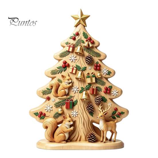Layered Wood Art Fairy Tale Little Boy and Fox Wooden Figurine, Rustic Desktop Statue, Artistic Carved Holiday Decorations Sculpture Ornament