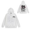 Trendy brand zipper hooded autumn and winter new letter flame pai jiu couple coat