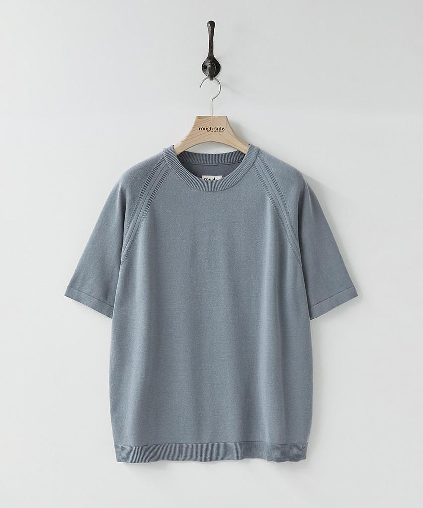 Leopeusaideu Raglan Half Knit Fog Blue