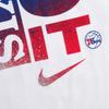 Nike NBA Collaboration Philadelphia 76ers Dri-Fit T-Shirt Splash Element Logo Print Quick-Dry Crew Neck Short Sleeve Kids Tops White Red 3Z2B7BAZA-76R