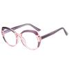 Latest Luxury Design Round Shape Transparent Leopard Lady Frame Color Shift Anti Blue Light Hyperopia Reading Glasses +2 +4 +6