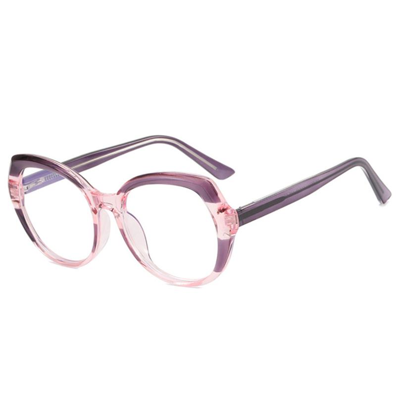 Latest Luxury Design Round Shape Transparent Leopard Lady Frame Color Shift Anti Blue Light Hyperopia Reading Glasses +2 +4 +6