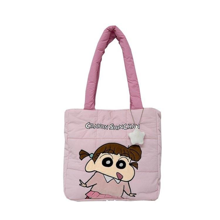 Crayon Shinchan Nylon-Tragetasche mit Buchstaben-Design für den täglichen Gebrauch
