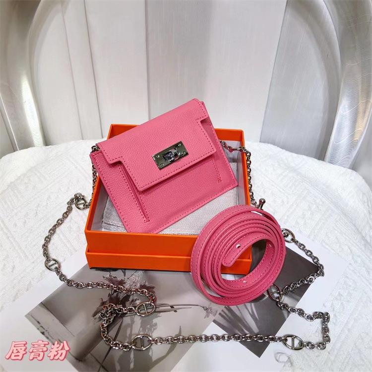 Women's short palm pattern cowhide shoulder crossbody simple new change bag fanny pack wallet card bag integrated bag