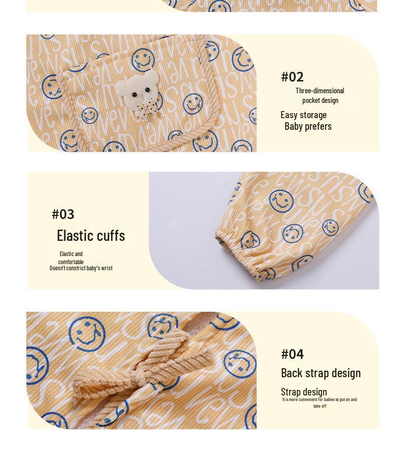 Reversible Thickened Baby Warm Smock for Autumn and Winter - Long Sleeve Anti-dirty Apron for Kids