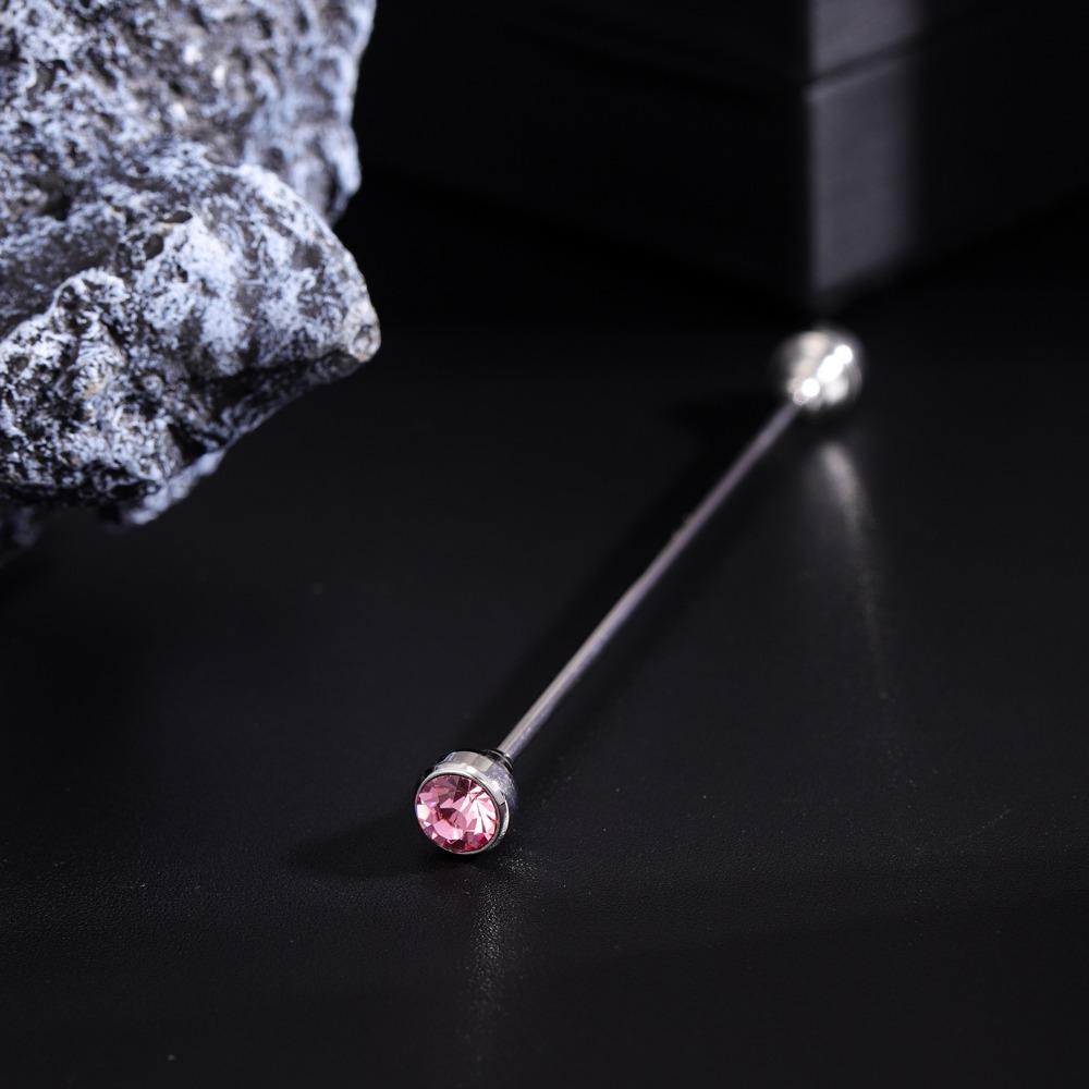 Spiral Buckle Shirt Collar Pin Detachable Neckline Pin Crystal Tie Collar Needle  Men