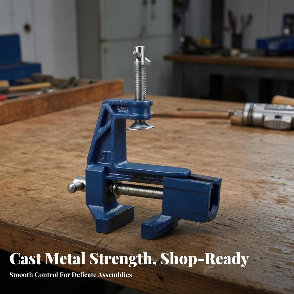Compact Mini Bench Vise Cast Iron Tabletop Rotatable Small Work Clamp