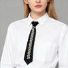 Locomotive Style Crystal Long Necktie Choker Pre-tied Tie Rhinestone Tie  JK Uniform Decoration