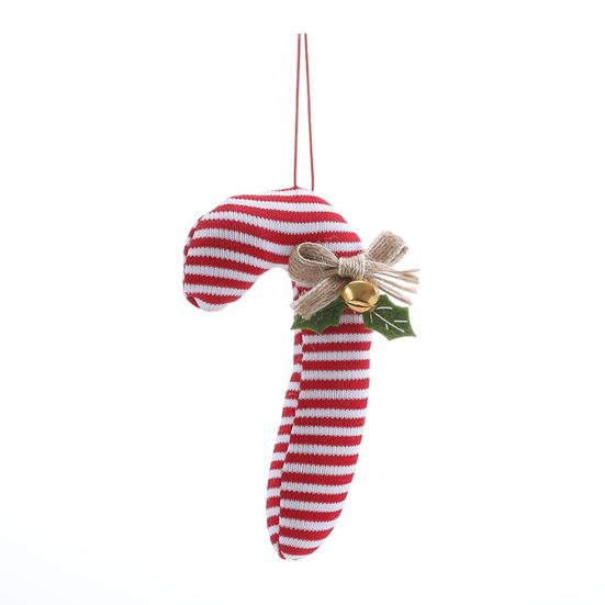 Candy Cane Christmas Ornament Plush Soft Candy Cane Christmas Tree Stuffed Decoration for Holiday Party Decor