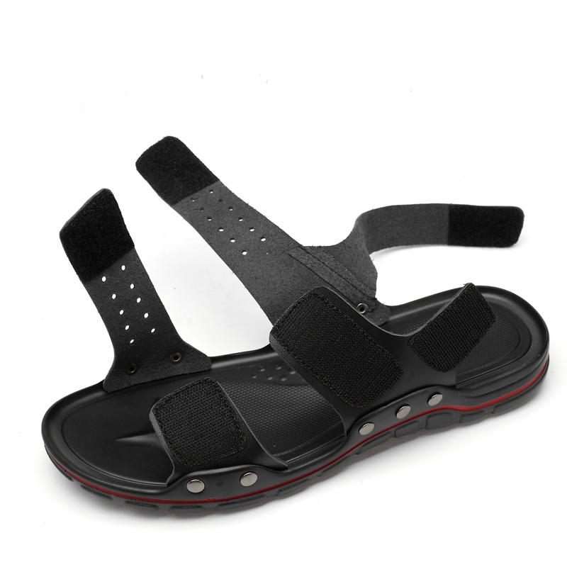 Summer Men Leather Casual Sandals Plus Size 50 Outdoor Black Walking Soft Luxury Shoes Sandalias Hombre New Fashion 2026