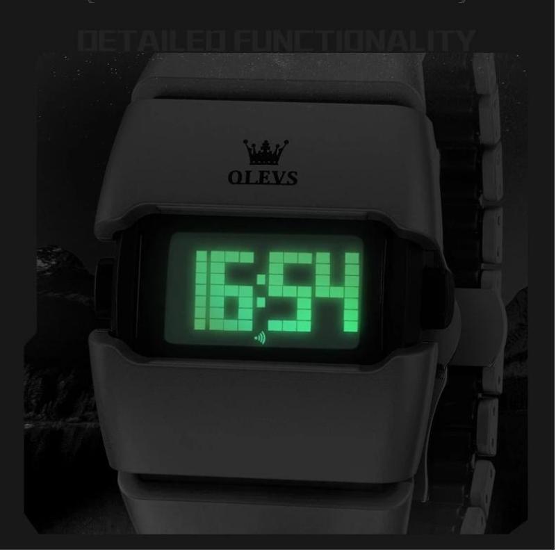 Fashionable Trendy Men's Stopwatch Luminous Digital Quartz Watches Personalized Distinctive Wine Barrel Shaped Intelligent Electronic Digital Watch