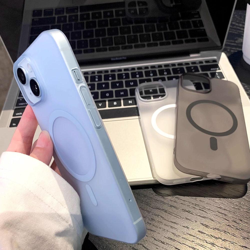 Luxury Phone Case For 16 15 14 13 12 11 Pro Max For Magsafe Magnetic Wireless Charging Animation Shockproof Cover Matte Case