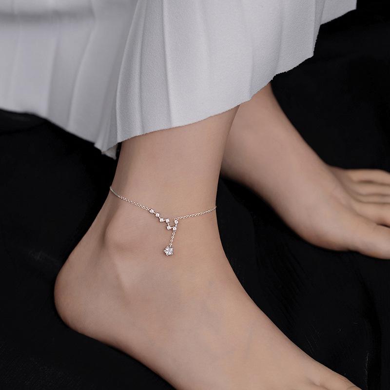 Big Dipper Anklet for Women Summer Elegant Light Luxury Niche Versatile Fairy Foot Jewelry
