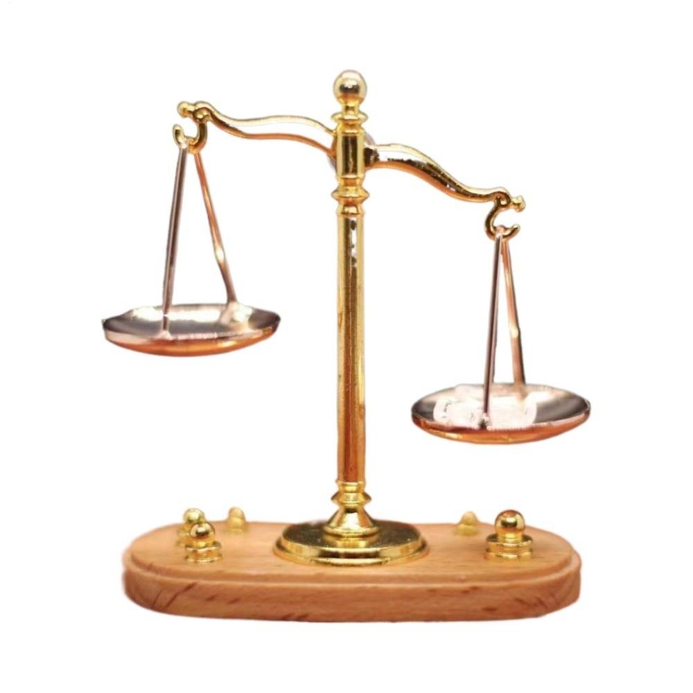Mini Balance Scale Model 1:12 Antique Simulation Balance Dollhouse Decoration Photography Props