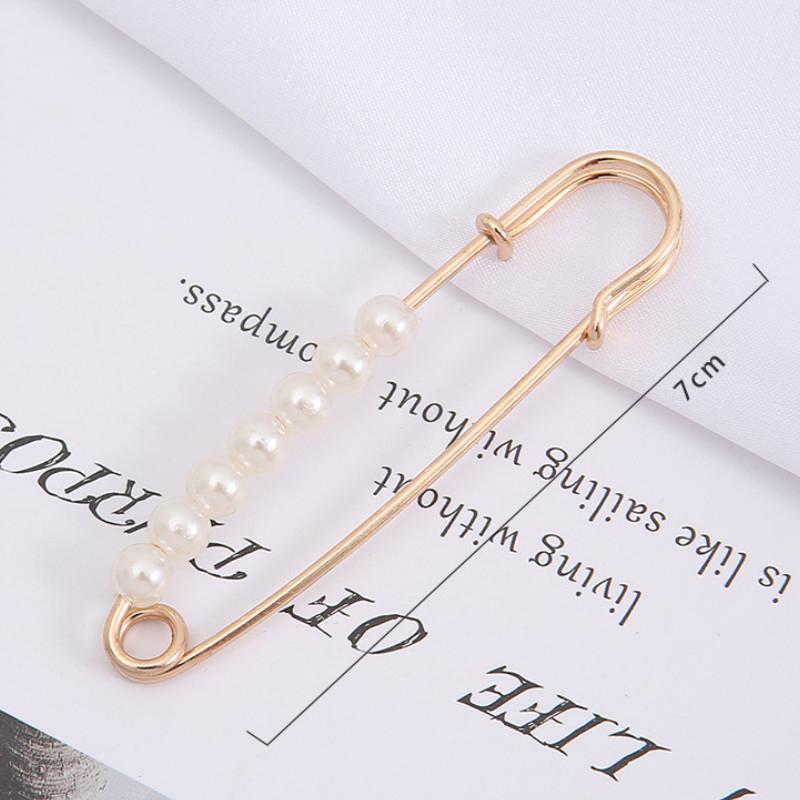 Neue Bundnadel Zubehör Schal Schnalle Perlen Kristall Gold Farbe Brosche Taille Tighting Clap Anti Exposed Sicherheitsnadeln