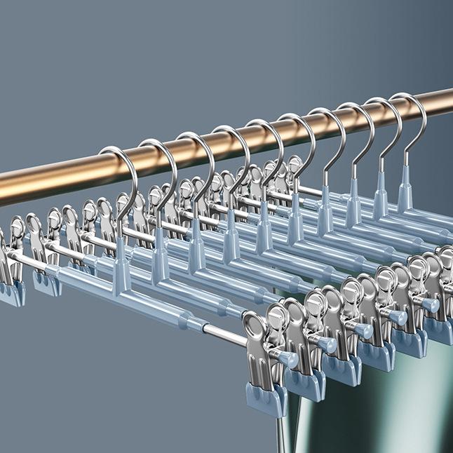 

1/3/5 шт. зажим для вешалки из нержавеющей стали для брюк, зажим для гардероба, противоскользящая прищепка для брюк, вешалка для юбки 1PC синий