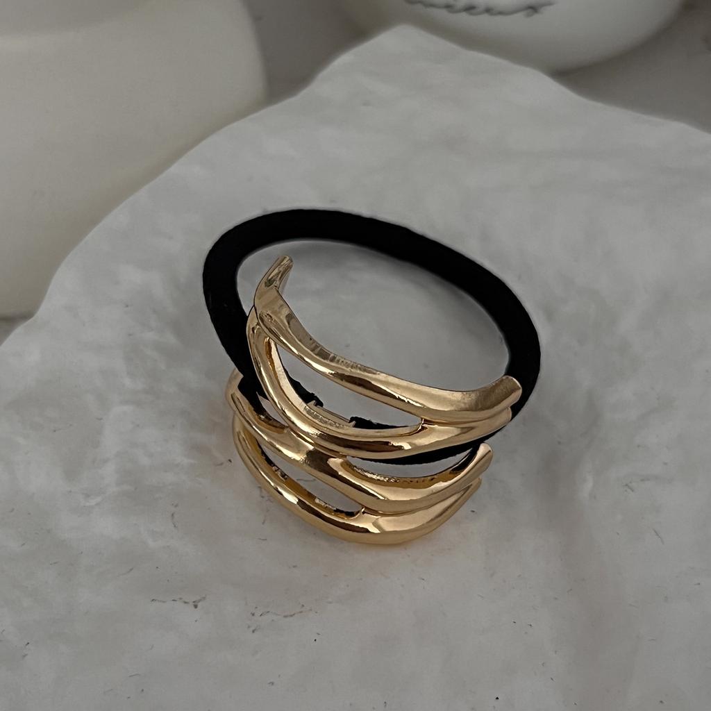 2025 New Hollow Curved Hair Band Summer Versatile High-end Sense Headrope Hair Tie Hair Ponytail Hair Accessories