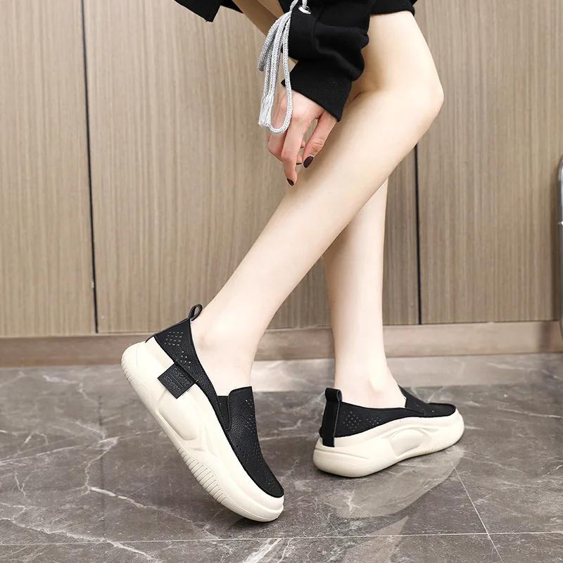 Sports Shoes Woman Summer  In Casual Slip-on Sneakers Fashion Hollow Breathable Loafers Women Running Shoes Footwear 2024