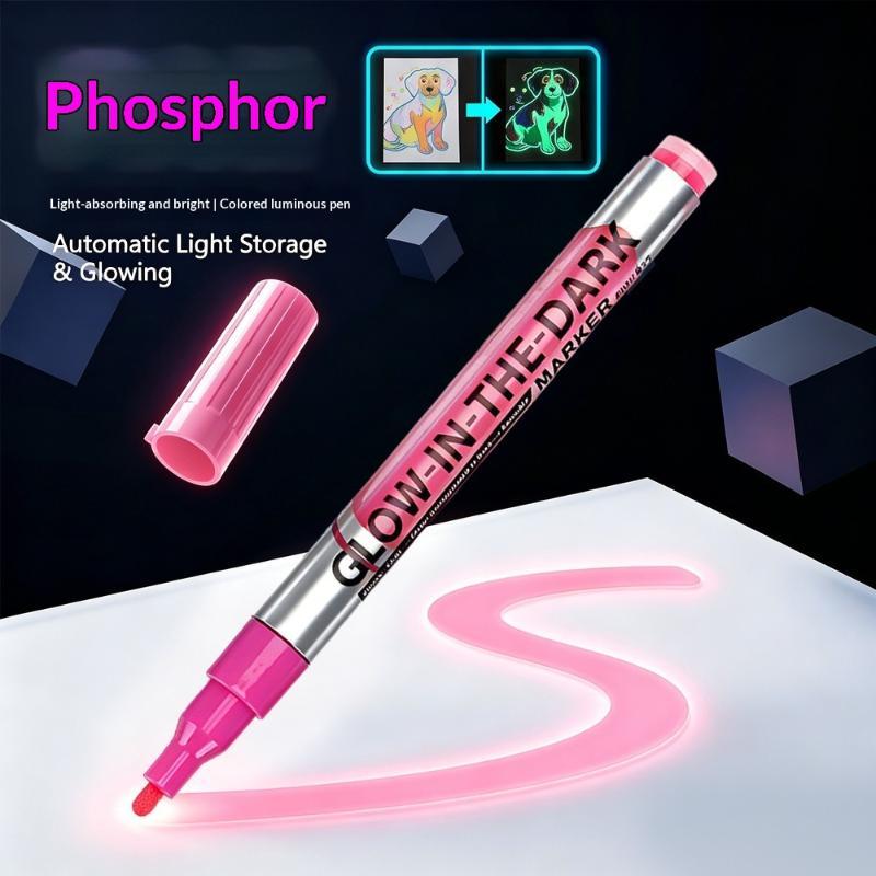 Fluorescent Luminous Marker Paint 8 Bright Colors Fast Drying for Cosplay Makeup Party Decoration DIY Art Creation