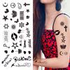 Blue Flower Temporary Tattoos For Women Girls Fake Peony Orchid Rose Tattoo Sticker Forearm Decoration Tatoo Paper Vine Planet