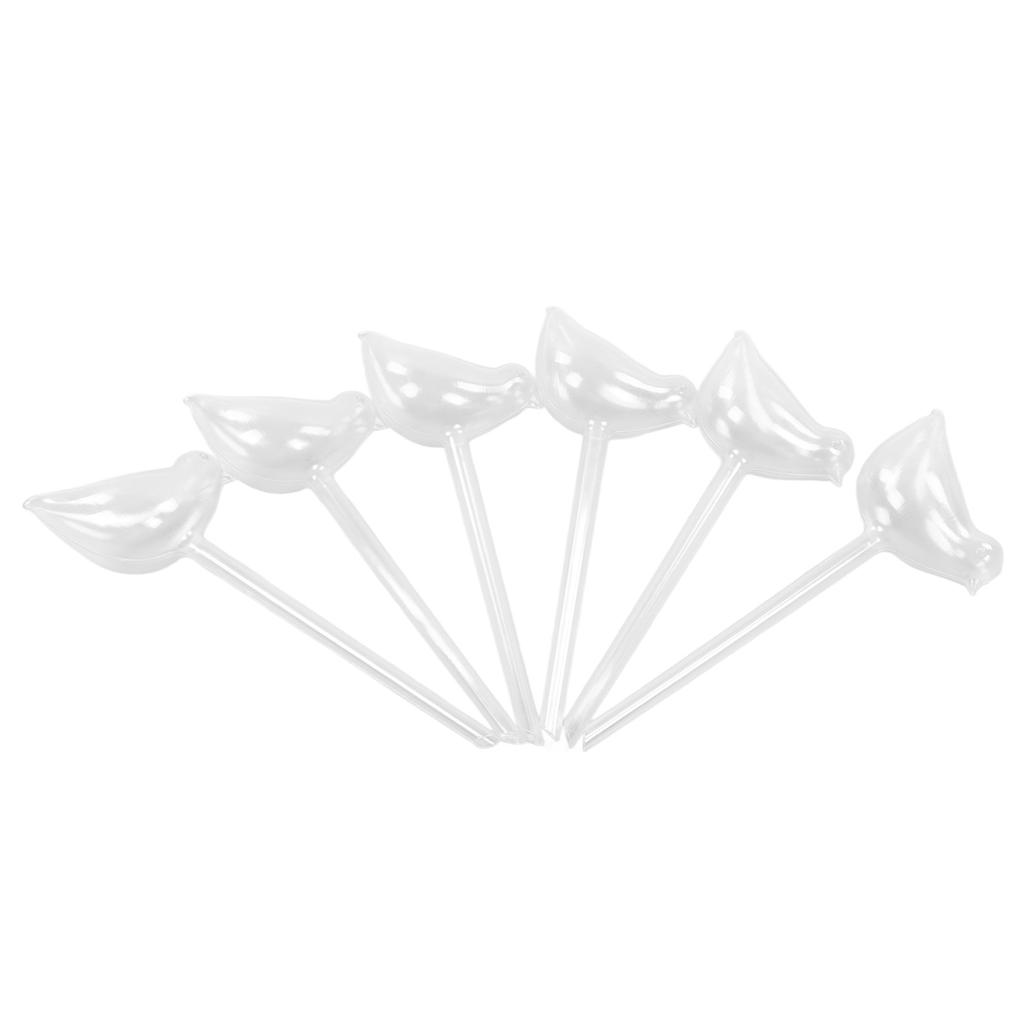 6Pcs Bird Shaped Plant Waterer Automatic Glass Bird Shape Design Plant Watering Device for Indoor